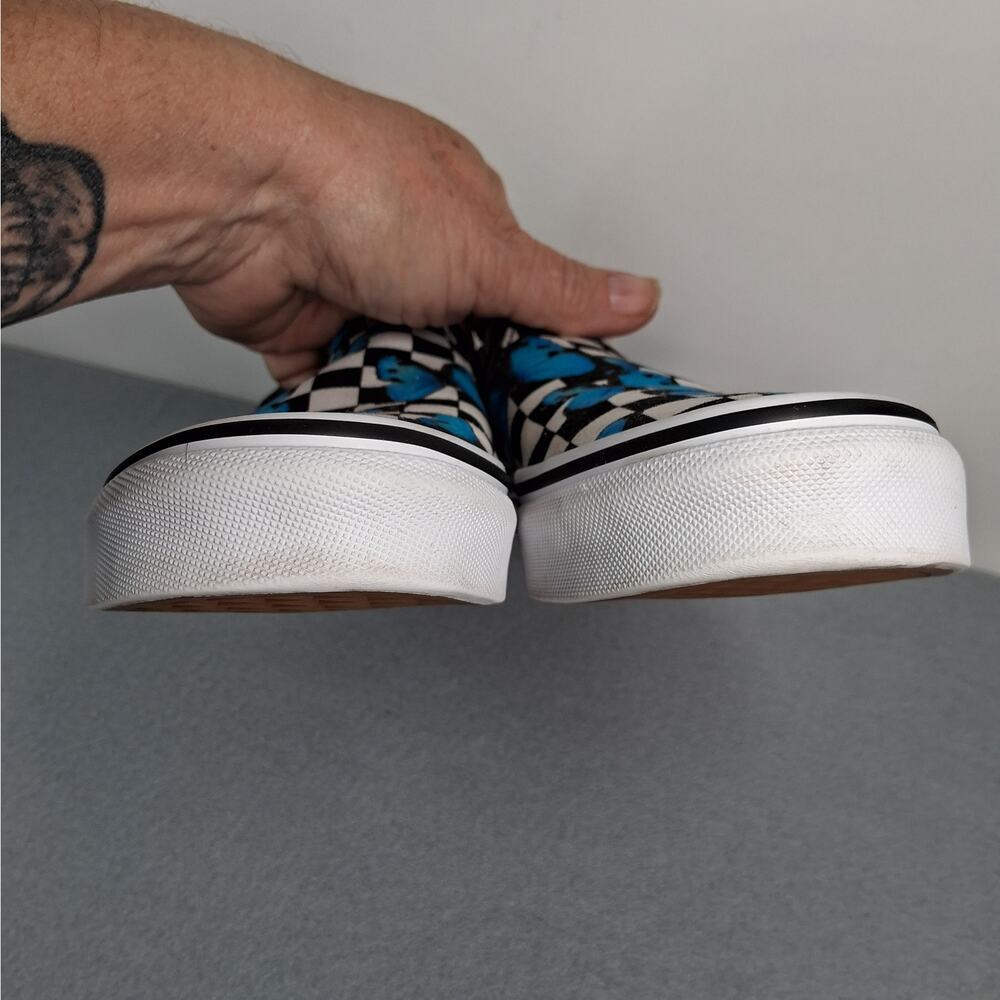 Vans Classic Slip-On Shoes Sneakers Women's Size 7 Butterfly Checkerboard Blue - Picture 9 of 9